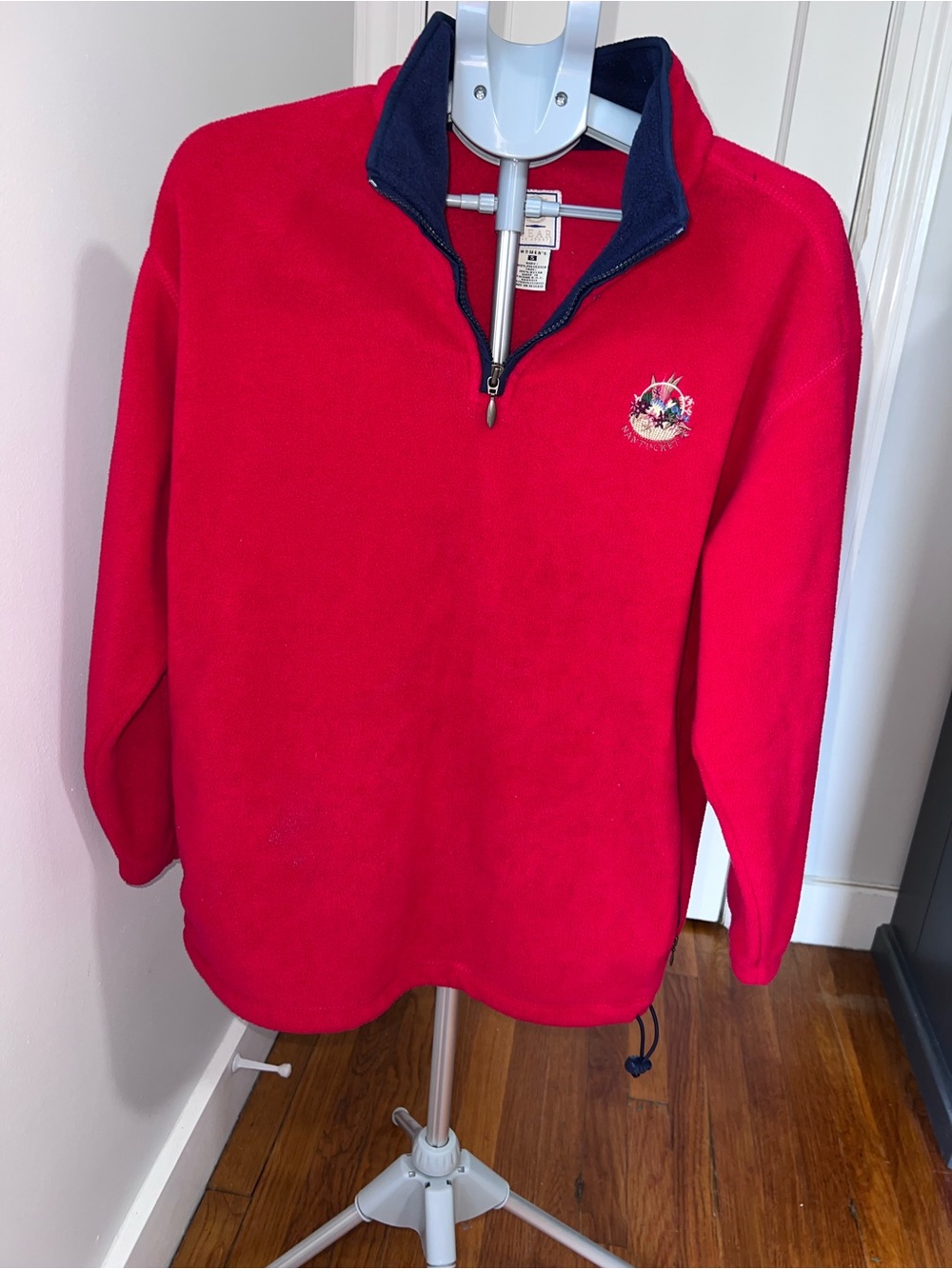 Vintage Nantucket Gear for sports Red Quarter-Zip Fleece Sweater.